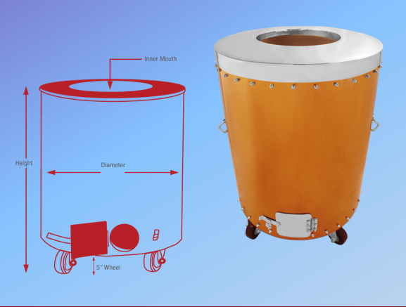 COPPER MIRROR FINISHED TANDOOR